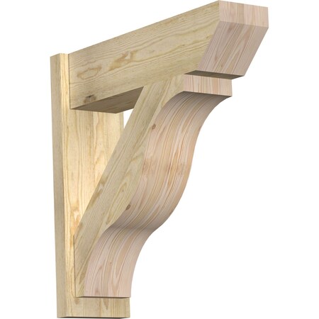 Ekena Millwork Funston Slat Rough Sawn Outlooker, Douglas Fir, 8"W x 28"D x 28"H OUT08X28X28FST06RDF